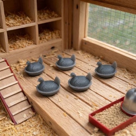 Other - 5 x Resin Dollhouse Hen On Nest Covered Dish Micro Mini 1:24 Farmhouse Kitchen